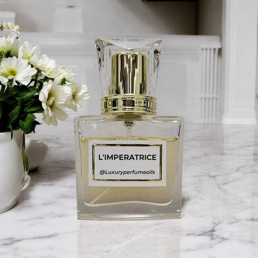 Our Version of L'Imperatrice 20ml alcohol-free perfume oil bottle with fresh floral fruity fragrance featuring watermelon, strawberry, pink peony, Damask rose, musk, and sandalwood.