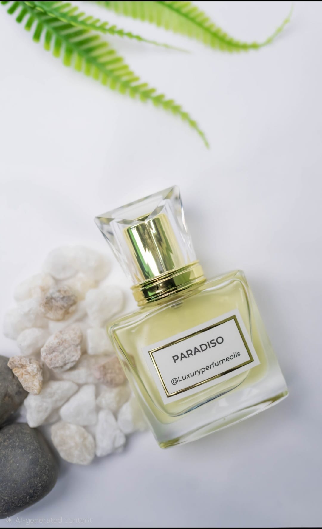Our Version of Paradiso 20ml alcohol-free perfume oil bottle with floral woody musk fragrance featuring mandarin orange, bergamot, jasmine, cypress, pine tree, and laurels.